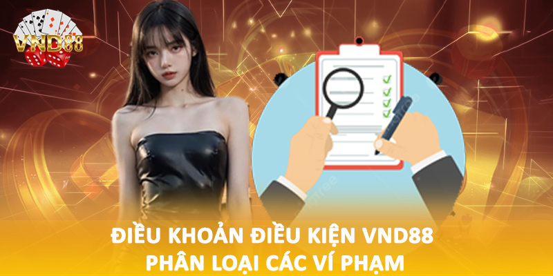 Điều khoản điều kiện VND88 phân loại các ví phạm